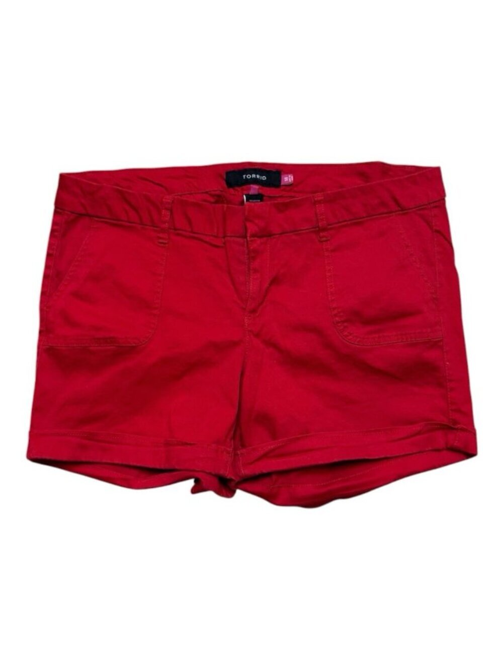 Torrid Red Stretch Shorts Women’s Plus Size 18 Cotton Mid Rise Casual